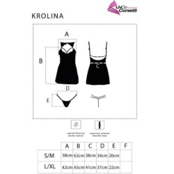 Krolina Lc 90734 Chemise + Tanga Melns L/Xl