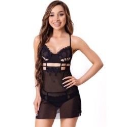 Maia 20247 Babydoll + Tanga Negru S/M