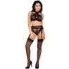 Majalesa Lc 90526 BH + Jarretelgordel + String Zwart S/M