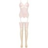 Persinne Peach Set Corpete + Calcinha + Meias S/M