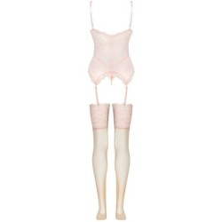 Persinne Peach Set Corpete + Calcinha + Meias S/M