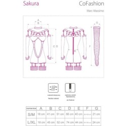 Sakura Cf 90357 Монокини + Дълги Ръкавици + Чорапи с Колани Черно L/Xl