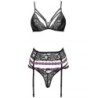 Snehana Lc 90443 Beha + Jarretelgordel + String Zwart S/M