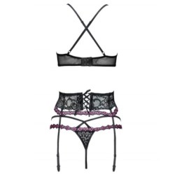 Snehana Lc 90443 Soutien-gorge + Jarretière + String Noir S/M