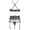 Snehana Lc 90443 Beha + Jarretelgordel + String Zwart S/M