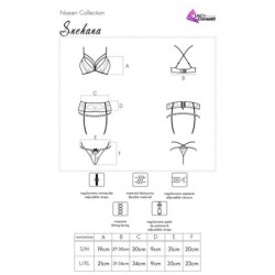 Snehana Lc 90443 Soutien-gorge + Jarretière + String Noir S/M