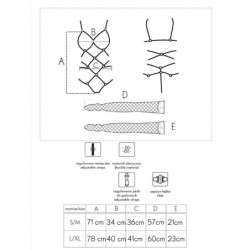 Thiara Lc 20213 Sæt Body + Strømper Sort L/Xl