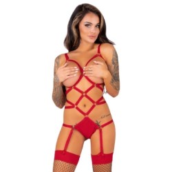 Thiara Lc 20213 Set Body + Medias Roja L/Xl