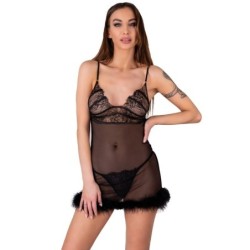 Zerunam Set Babydoll + String Noir L/Xl
