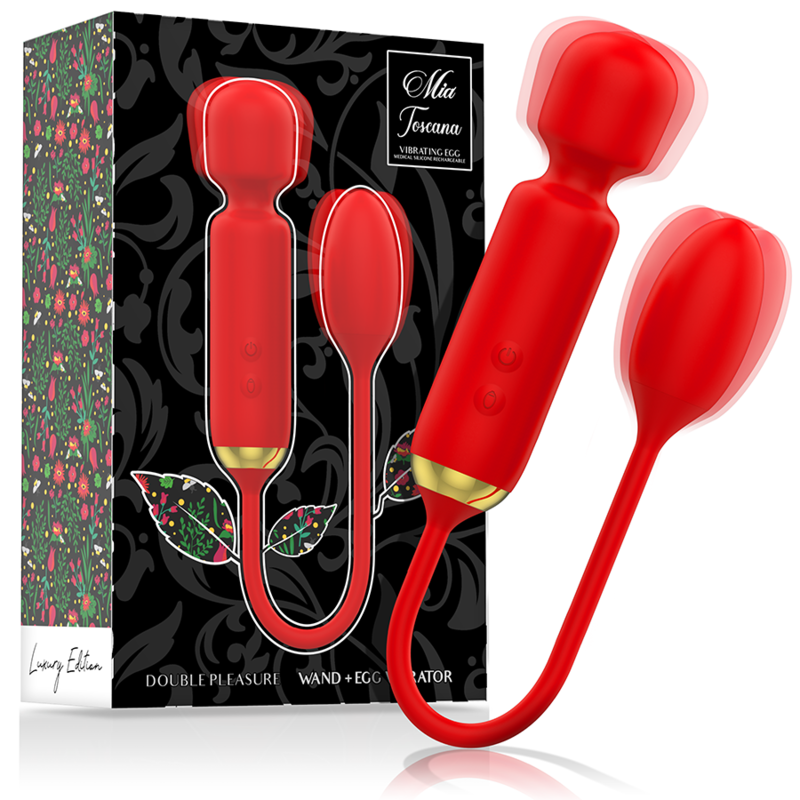 Toscana Double Pleasure Wand + Vibrations-Ei