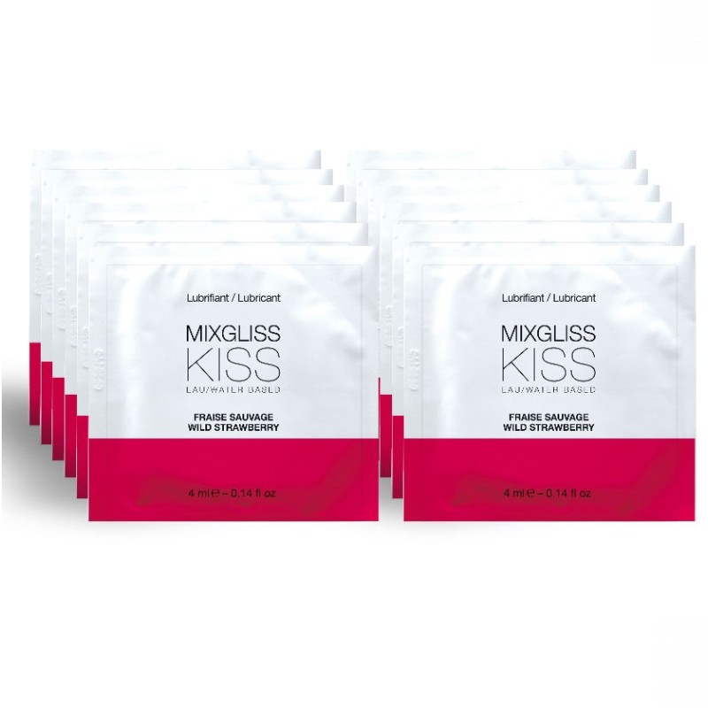 Wasserbasiertes Gleitmittel mit Erdbeergeschmack 12 Einzeldosen 4 ml