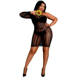 Model 5 Sort Kjole One Size / Plus Size