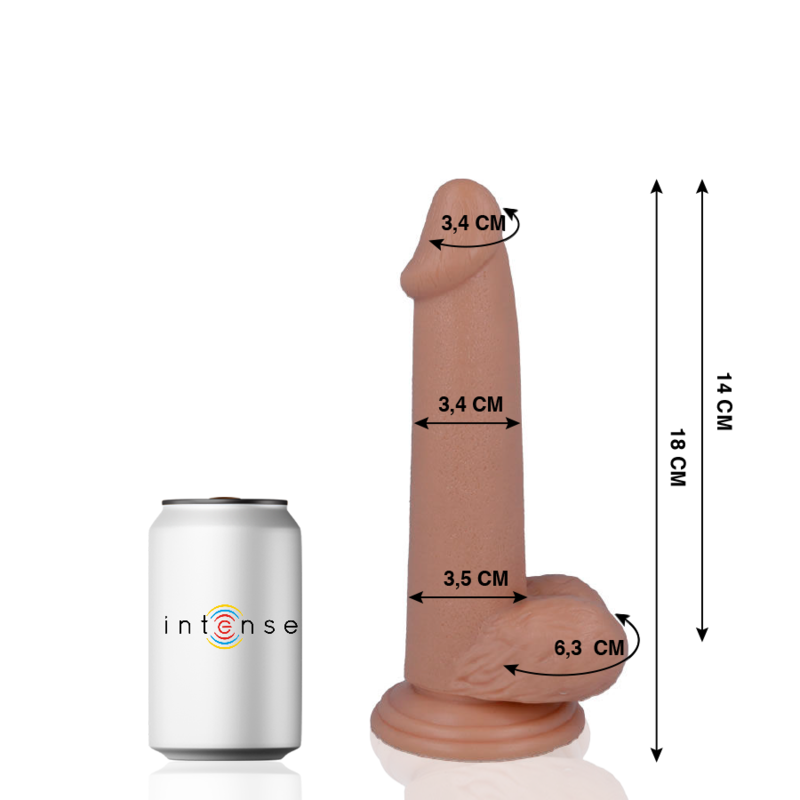 Mr Intense - 10 Реалистичен Пенис 18 См -O- 3.4 См
