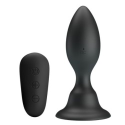 Anale plug met vibratie zwart afstandsbediening