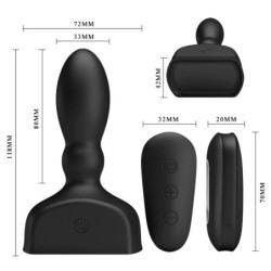 Inflatable Black Anal Plug - Remote Control