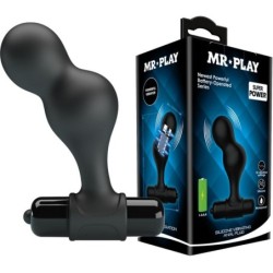 Plug Anal Vibrador de Silicone Preto