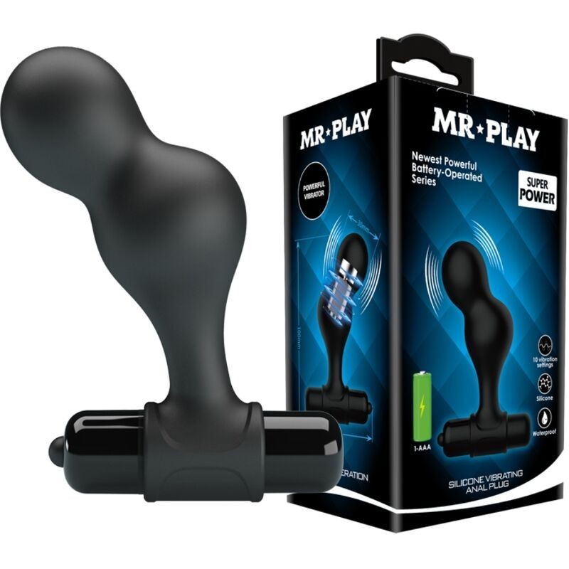 Analplug Vibrator aus Silikon, Schwarz Analplug Vibrator aus Silikon, Schwarz