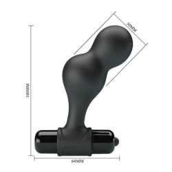 Plug Anal Vibrador De Silicona Negro