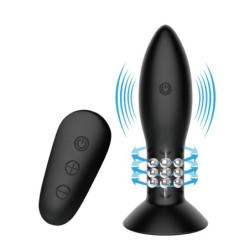 Plug avec Boules Rotatives Noir Télécommande