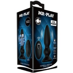 Vibrador Potente Controlo Remoto Anal Plug Preto
