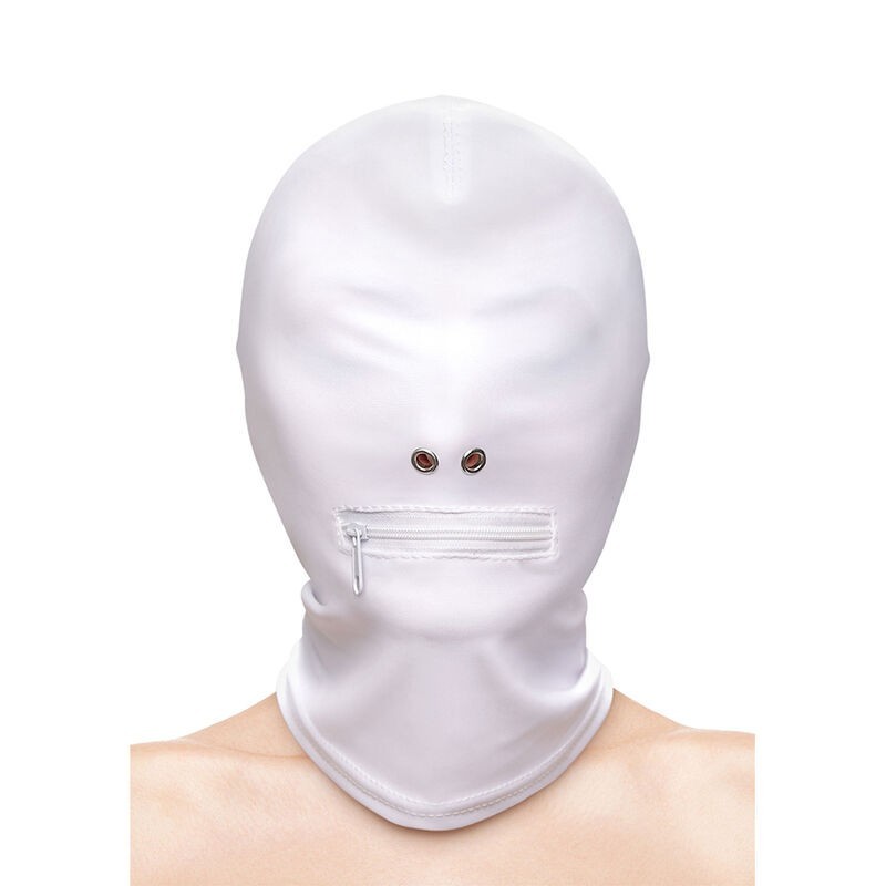 Fetish & Fashion Balaclava Completa Com Zíper Nylon Branco