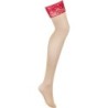 Lacelove Medias De Encaje Rojo Xs/S