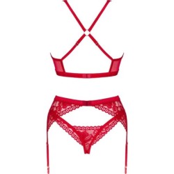Lacelove Set Tre Pezzi Rosso Xs/S
