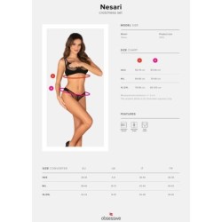 Nesari Ensemble Deux Pièces Entrejambe Ouvert Xs/S