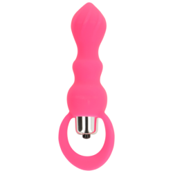 Análny stimulátor s vibráciou 9 cm ružový