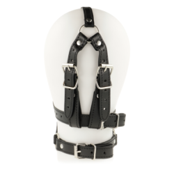 Head Harness With Ball Gag Mouth Cover