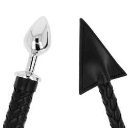 Duivelstaart Anale Plug Leer En Metaal 7 Cm