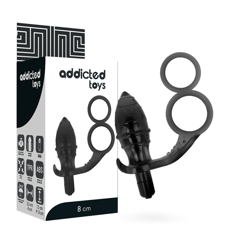 Plug Anal com Anel Duplo Preto