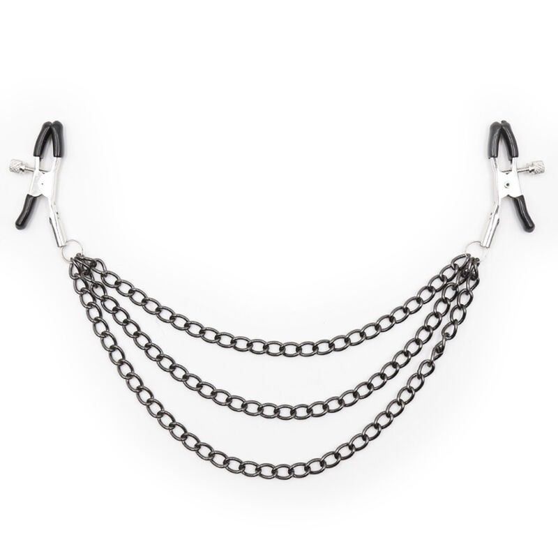 Pinze per capezzoli con catene nere Pinze per capezzoli con catene nere