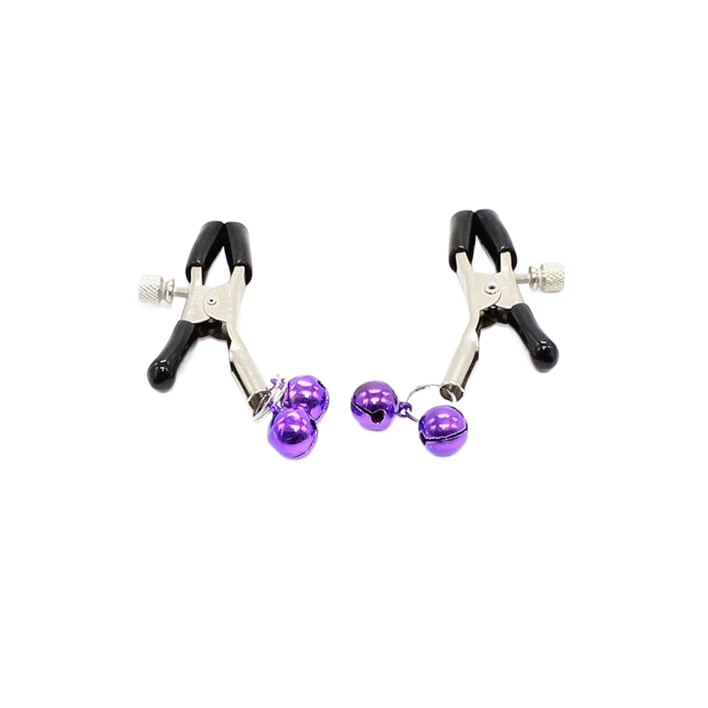 Nipple Clamps With Lilac Jingle Bells
