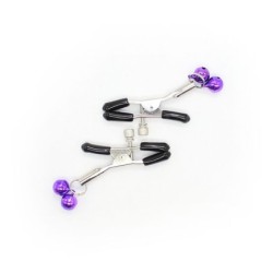 Pinces à tétons avec grelot violet