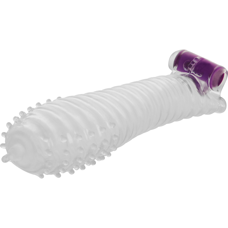 Texturovaný návlek na penis s vibrační kuličkou