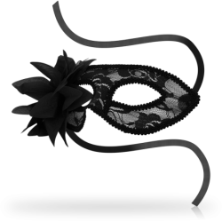 Masken Augenmaske mit Spitze und Blume Schwarz