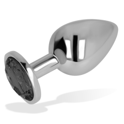 Analplug mit schwarzem Kristall 8 cm