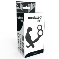 Plug Anal com Anel Duplo Pénis e Testículos Preto