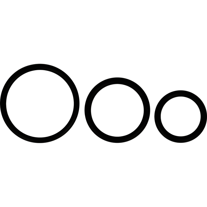 Conjunto de 3 Anéis de Silicone Preto