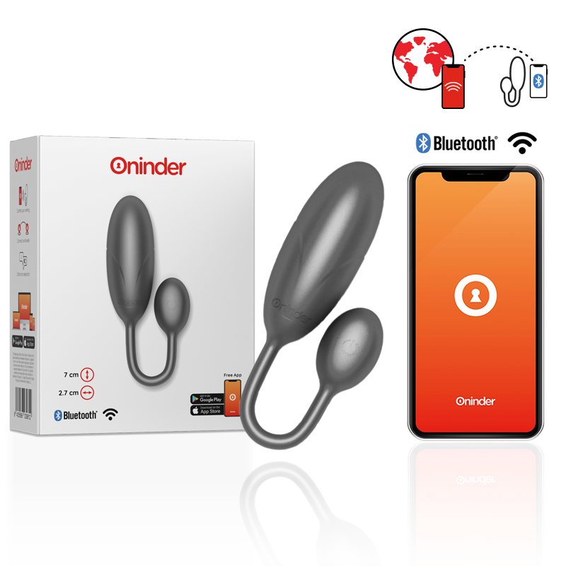 Denver Vibrerende Æg Sort 7 X 2.7 Cm - Gratis App