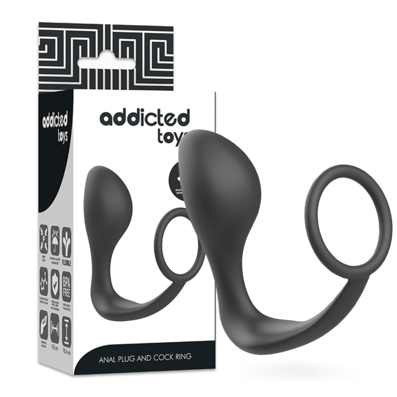 Plug Anal Avec Anneau Silicone Noir