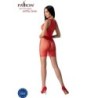 Bs097 Bodystocking Rosso Taglia Unica