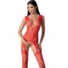 Bs099 Bodystocking Rosso Taglia Unica