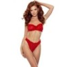 Catilla Set Stringi + Top Czerwony L/Xl