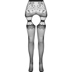 S027 Bas Jarretières Noires Taille Unique