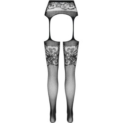 S029 Medias Con Liguero Negro Talla Unica