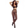 Tiopen 023 Crotchless Strømper Sort 3/4 20 Den