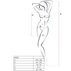Woman Bs026 Bodystocking Stile Vestito Bianco Taglia Unica