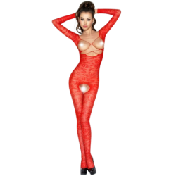 Woman Bs031 Bodystocking Rosso Taglia Unica